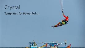  Presentation with vietnam - PPT theme having kitesurfing-on-the-waves background and a light blue colored foreground
