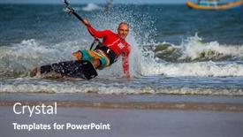  Presentation with waves - Audience pleasing slides consisting of kitesurfing-on-the-waves backdrop and a gray colored foreground