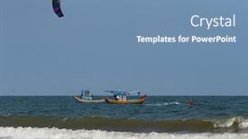  Presentation with waves - Theme featuring kitesurfing-on-the-waves background and a teal colored foreground