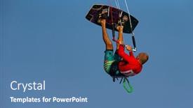  Presentation with waves - Amazing theme having kitesurfing-on-the-waves backdrop and a teal colored foreground