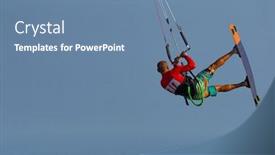  Presentation with waves - Cool new presentation theme with kitesurfing-on-the-waves backdrop and a teal colored foreground