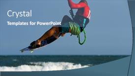  Presentation with waves - Slides featuring kitesurfing-on-the-waves background and a teal colored foreground