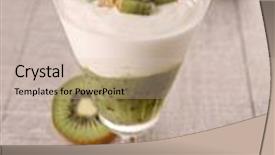  Presentation with kiwi - Presentation consisting of male eastern bluebird sits on a tree branch background and a gray colored foreground