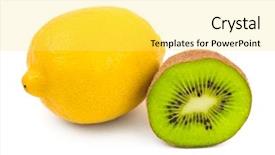  Presentation with kiwi fruit - Cool new presentation with kiwi and lemon fruit isolated backdrop and a  colored foreground
