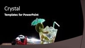  Presentation with kiwi - Colorful presentation theme enhanced with kiwi-cocktail-on-the-sand backdrop and a black colored foreground