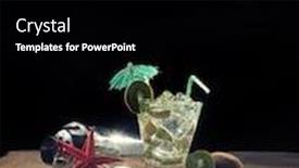  Presentation with kiwi - Slide set having kiwi-cocktail-on-the-sand background and a black colored foreground