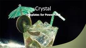  Presentation with kiwi - Audience pleasing PPT theme consisting of kiwi-cocktail-on-the-sand backdrop and a black colored foreground