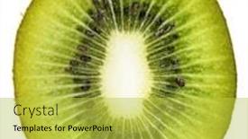  Presentation with kiwi - PPT layouts with kiwi-cross-section-on-white background and a yellow colored foreground