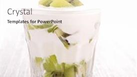  Presentation with kiwi - Slides with kiwi-dessert background and a white colored foreground