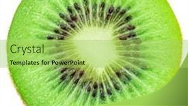  Presentation with kiwi fruit - Presentation design having kiwi-fruit-cross-cut-isolated background and a yellow colored foreground