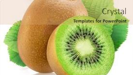  Presentation with kiwi fruit - PPT layouts with kiwi-fruit-cross-cut background and a yellow colored foreground
