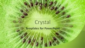  Presentation with kiwi fruit - PPT layouts with kiwi-fruit-cross-cut background and a yellow colored foreground