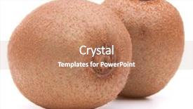  Presentation with kiwi fruit - Theme featuring top view of smartphone components background and a light gray colored foreground.