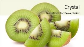  Presentation with kiwi fruit - Beautiful presentation featuring kiwi fruit sliced segments isolated backdrop and a blonde colored foreground