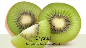  Presentation with kiwi - Colorful slide deck enhanced with kiwi fruit sliced segments isolated backdrop and a yellow colored foreground