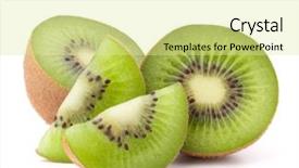  Presentation with kiwi fruit - Beautiful slides featuring kiwi fruit sliced segments isolated backdrop and a blonde colored foreground
