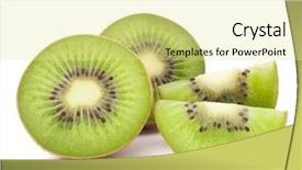  Presentation with kiwi fruit - Cool new theme with kiwi fruit sliced segments isolated backdrop and a  colored foreground