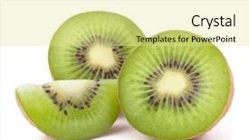  Presentation with kiwi fruit - Amazing PPT theme having kiwi fruit sliced segments isolated backdrop and a blonde colored foreground