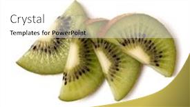  Presentation with kiwi fruit - Presentation theme enhanced with kiwi-fruit-slices-isolated background and a white colored foreground