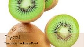  Presentation with guava fruits fresh green fruit - PPT theme consisting of kiwi-fruits-and-kiwi-slices background and a gold colored foreground