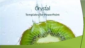  Presentation with kiwi - Beautiful theme featuring kiwi into water splash on white backdrop and a sky blue colored foreground