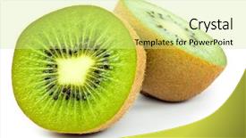  Presentation with kiwi - Beautiful slide deck featuring kiwi isolated on white background backdrop and a soft green colored foreground
