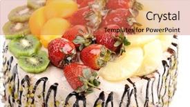  Presentation with banana cake - PPT layouts featuring kiwi mango bananas and chocolate background and a coral colored foreground