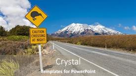  Presentation with kiwi - Amazing theme having kiwi-sign-near-the-road backdrop and a gray colored foreground