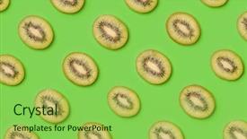  Presentation with pop art - Beautiful theme featuring kiwi slices pattern on green backdrop and a seafoam green colored foreground