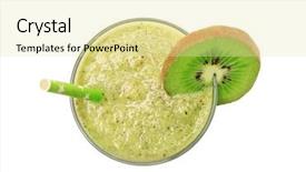  Presentation with kiwi - Presentation having kiwi smoothie on white background background and a blonde colored foreground