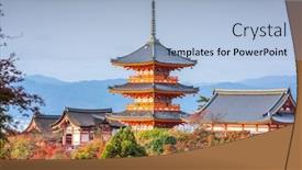  Presentation with fall colors - Audience pleasing slide deck consisting of kiyomizu-dera-pagoda-with-fall backdrop and a light blue colored foreground