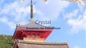  Presentation with clean water - Presentation design featuring kiyomizu-dera-temple-clean-water background and a sky blue colored foreground