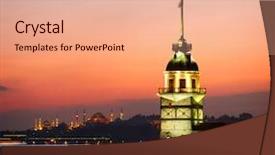  Presentation with free air traffic control tower bandara - Slide set having kiza - maiden's tower kiz kulesi istanbul background and a coral colored foreground
