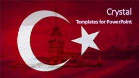  Presentation with turkish - Audience pleasing presentation theme consisting of kiza - turkish flag with view backdrop and a wine colored foreground