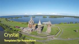  Presentation with architecture old - Cool new PPT theme with kizhi island with old russian backdrop and a tawny brown colored foreground