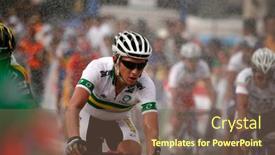  Presentation with cyclist - Cool new presentation theme with kl-malaysia-15-february-cyclist backdrop and a violet colored foreground