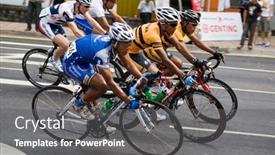  Presentation with tour - Presentation design having kl-malaysia-15-february-cyclists background and a gray colored foreground