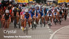  Presentation with tour - Presentation theme consisting of kl-malaysia-15-february-cyclists background and a gray colored foreground