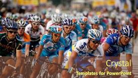  Presentation with peloton - Beautiful presentation theme featuring kl-malaysia-15-february-cyclists backdrop and a tawny brown colored foreground