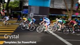  Presentation with peloton - Presentation consisting of kl-malaysia-15-february-peloton background and a tawny brown colored foreground