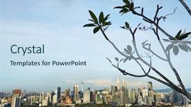  Presentation with beautiful scenery of kuala lumpur - Colorful theme enhanced with kl tower - beautiful kuala lumpur skyline view backdrop and a sky blue colored foreground