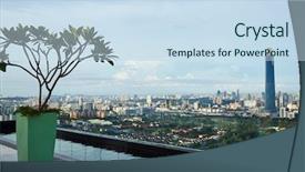  Presentation with beautiful scenery of kuala lumpur - Amazing theme having kl tower - beautiful kuala lumpur skyline view backdrop and a sky blue colored foreground