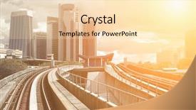  Presentation with malaysia buildings kuala lumpur - Slides featuring kl tower - cityscape with railway and high background and a lemonade colored foreground