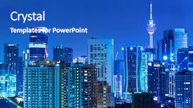  Presentation with beautiful scenery of kuala lumpur - Beautiful theme featuring kl tower - kuala lumpur city backdrop and a teal colored foreground