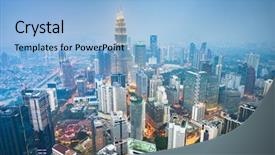  Presentation with kuala lumpur malaysia skyline - Slide deck having kl tower - kuala lumpur malaysia city skyline background and a light blue colored foreground