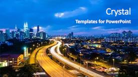  Presentation with kuala lumpur - Slide deck with kl tower - kuala lumpur skyline at night background and a cobalt blue colored foreground