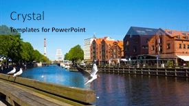  Presentation with ship repair - Presentation design enhanced with klaipeda-june-09-klaipeda-old background and a light blue colored foreground