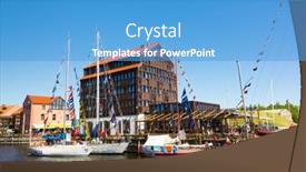  Presentation with ship repair - Presentation theme featuring klaipeda-june-09-yachts background and a  colored foreground