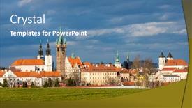  Presentation with czech republic - Audience pleasing theme consisting of klatovy-posumavi-in-czech-republic backdrop and a teal colored foreground