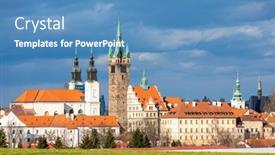  Presentation with czech republic - Amazing PPT theme having klatovy-posumavi-in-czech-republic backdrop and a teal colored foreground